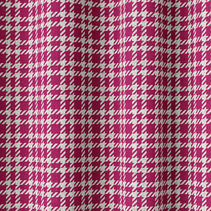 &#8216;Pink Water&#8217; Modern Check Print Curtains (Magenta Pink)