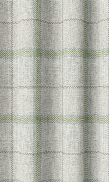 White Checked Pattern Drapes For Bedroom