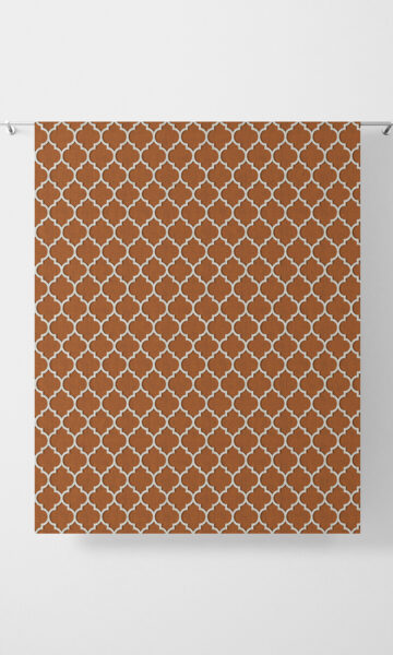 Orange Printed Custom Roman Shade