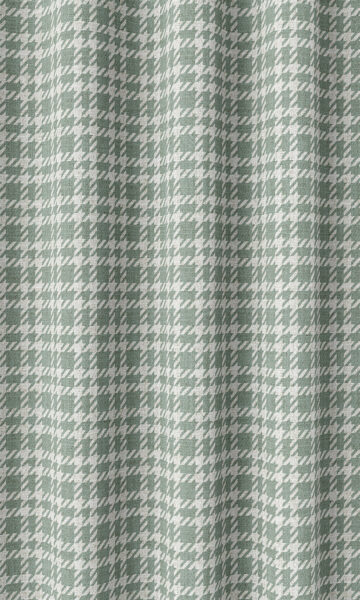 Green Checked Custom Roman Shades And Drapes