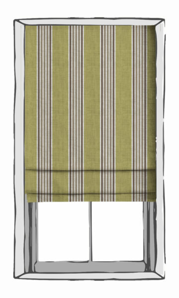 Striped Roman Shade For Kitchen