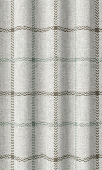 Ivory Checked Pattern Custom Drapes And Curtains