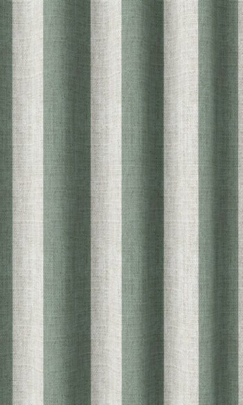 Green And White Striped Custom Drapes For Bedroom