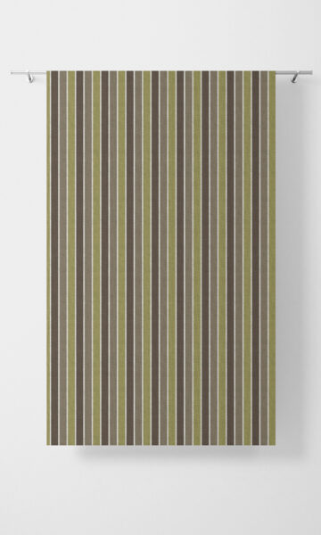 Green Striped Custom Curtain For Living Room