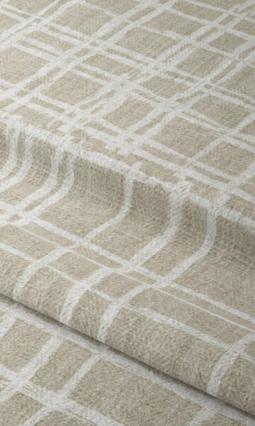 Beige Checked Extra Wide Printed Custom Valance
