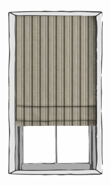 Beige And Brown Striped Roman Shade For Living Room