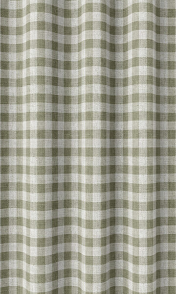 Green Checked Fake Roman Shades