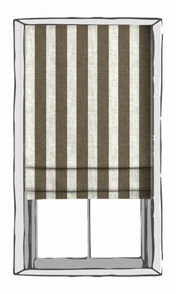 White And Brown Affordable Striped Custom Roman Shades