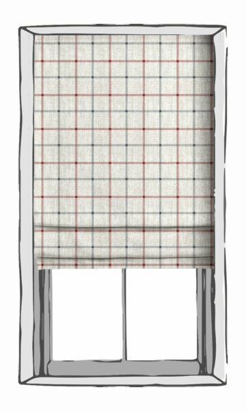 Checked Pattern Roman Blinds For Kitchen