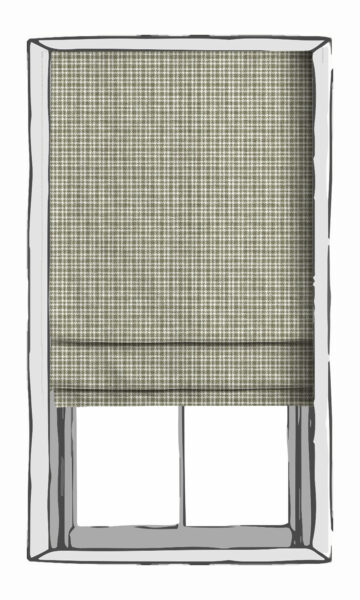 Green Checked Custom Window Treatments For Kitchen