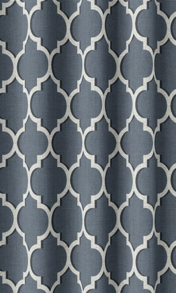 Blue & White Custom Roman Blinds For Living Room