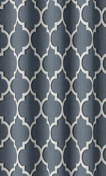 Blue & White Custom Roman Blinds For Living Room