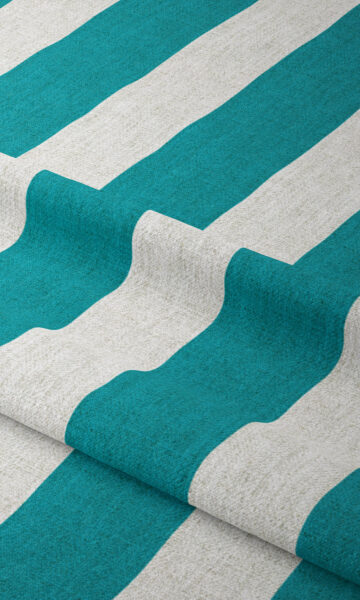 Green And White Stripes Custom Drapes