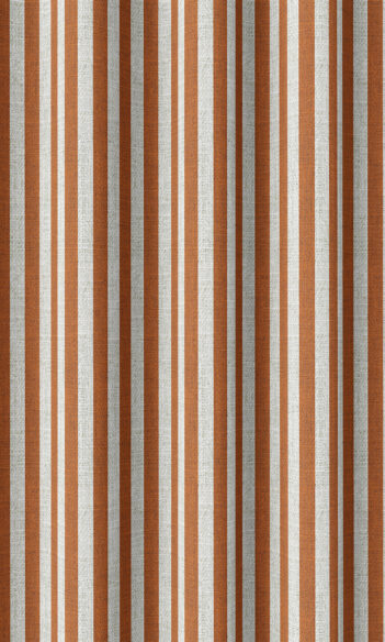 Orange Striped custom Drapery & Roman Blinds