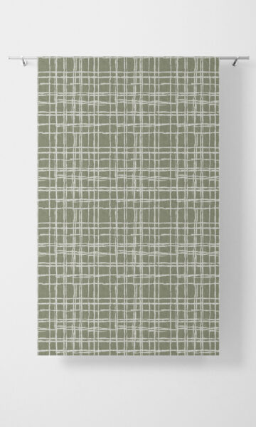 Green Printed Custom Roman Blinds For Kitchen