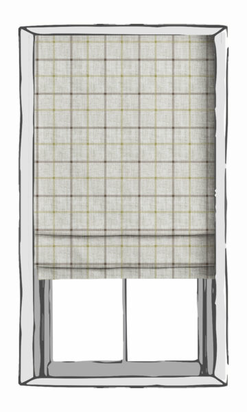 Check Pattern Roman Blinds For Kitchen