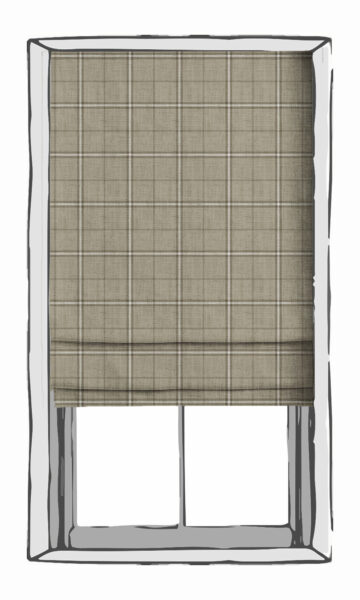 Beige Checked Pattern Custom Roman Shade