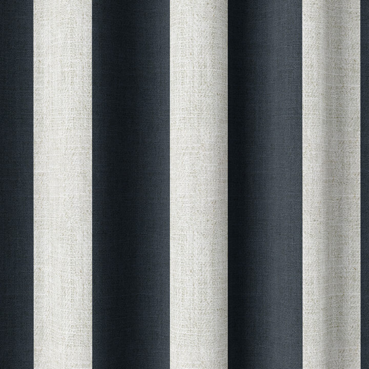 &#8216;Midnight Lamp&#8217; Striped Print Window Curtains (Blue/ White)