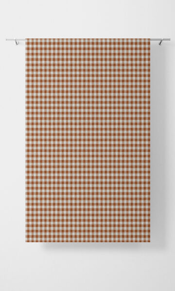 Orange Checked Custom Roman Blinds For Kitchen