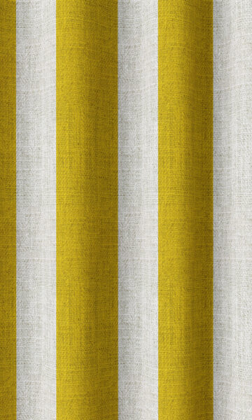Yellow And White Striped Custom Drapes