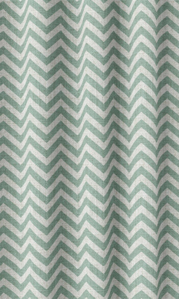 Blue Zig Zag Custom Drapery & Roman Blinds