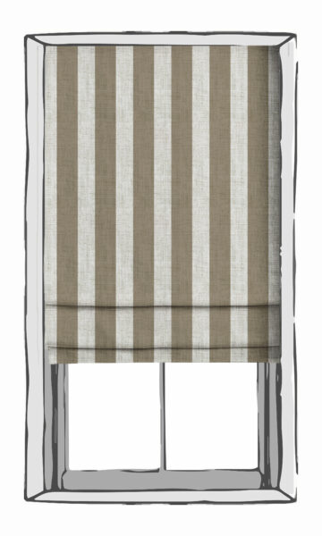 'Borneo River' Modern Striped Custom Roman Shades (Brown/ White) - Image 3
