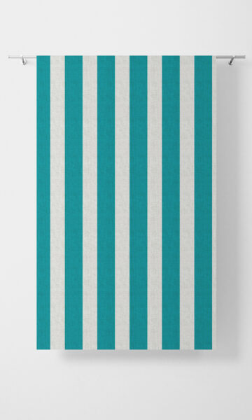 Green And White Stripes Custom Drapes