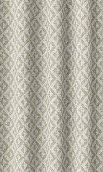 Beige Extra Long Printed Custom Drapery & Roman Blinds