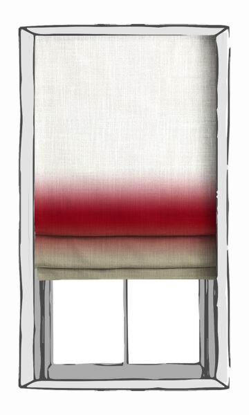 White And Red Custom Roman Shades