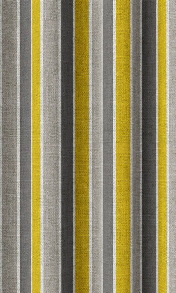 Yellow And Grey Striped Custom Valance