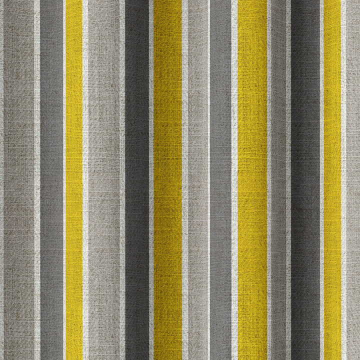 &#8216;Mix Fruit&#8217; Modern Striped Custom Curtain Panels (Yellow/ Grey)