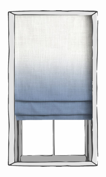 White And Navy Shade Blinds For Window