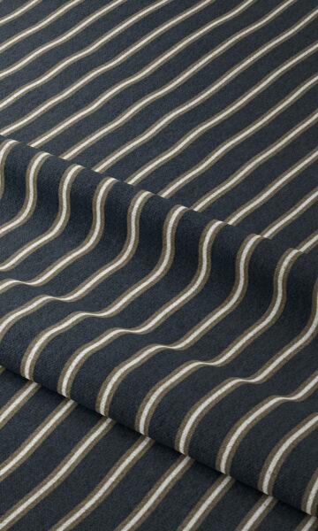 Navy Blue Striped Custom Drapes For Living Room