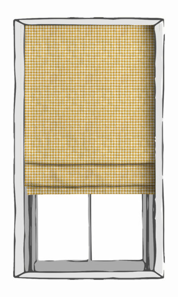 Yellow Checked Custom Roman Blind