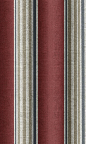 Striped Custom Drapes And Roman Blinds