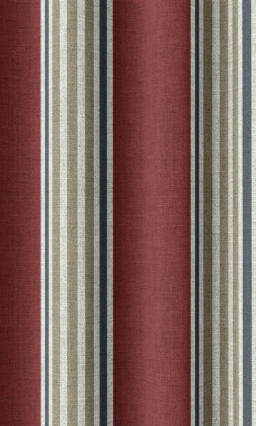 Striped Custom Drapes And Roman Blinds