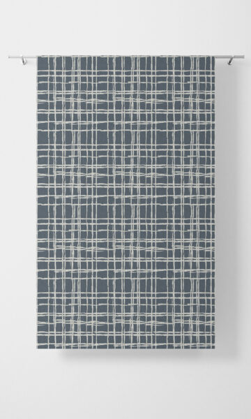 Blue & White Cotton Short Custom Drapes