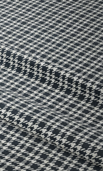 Modern Black Check Pattern Custom Drapery