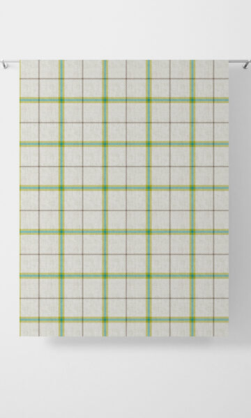 Green Check Pattern Window Curtains