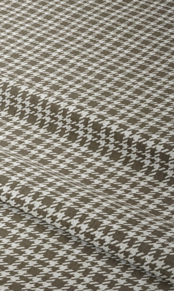 Brown Check Pattern Curtains For Living Room