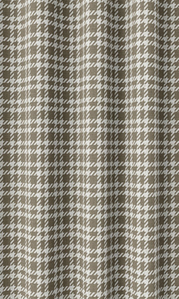 Brown Checked Custom Drapes For Bedroom