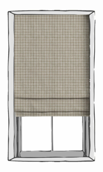 Checked Pattern Roman Blinds For Kitchen