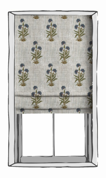 Green And Blue Floral Bedroom Custom Roman Shades