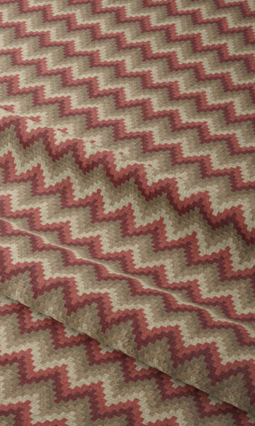 Beige And Red Ikat Window Curtains