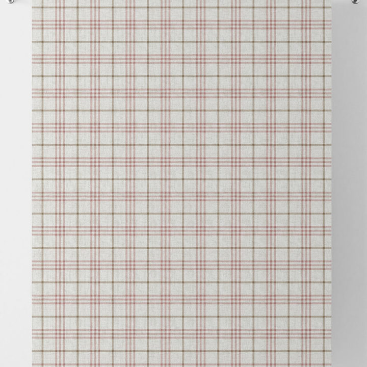 &#8216;Gardenia&#8217; Modern Check Patterned Window Shades (White/ Pink/ Red)