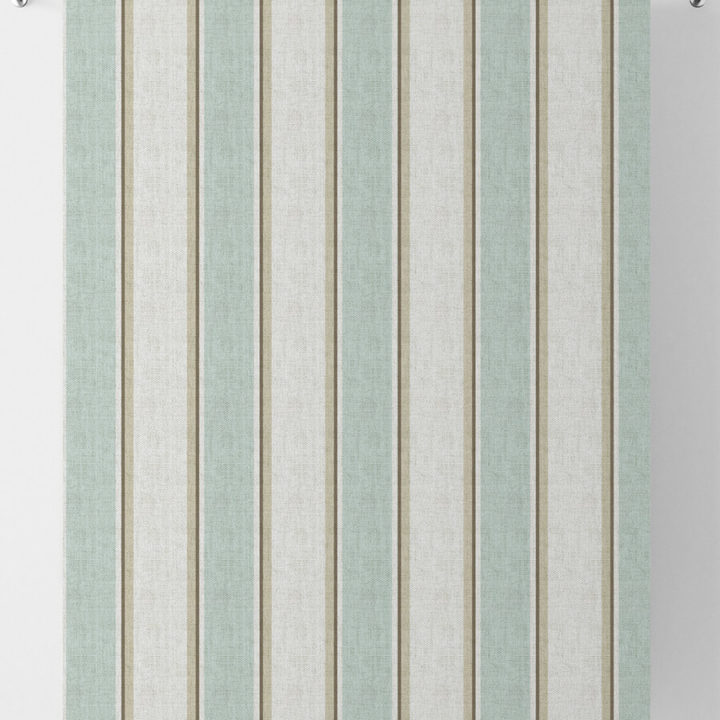 &#8216;Romaine&#8217; Modern Striped Curtains  (Duck Egg Blue/ White)
