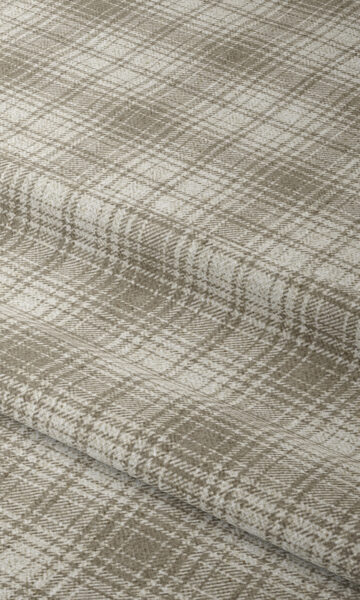 Beige Checked Bedroom Custom Curtains