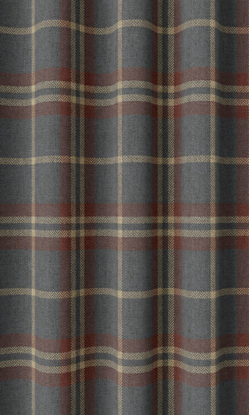Navy And Red Checked Custom Curtains from Spiffy Spools