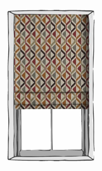 Geometric Bedroom Custom Window Roman Shades