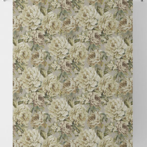 Cream Floral Custom Curtains And Roman Blinds